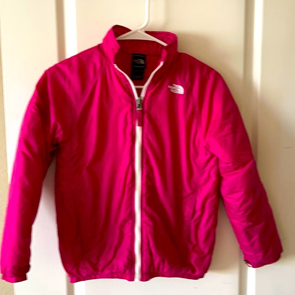 The Northface hot pink puffer